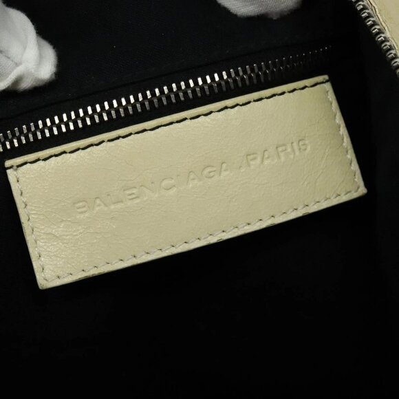 BALENCIAGA The Day Shoulder Bag Leather Beige Auth - Picture 10 of 14